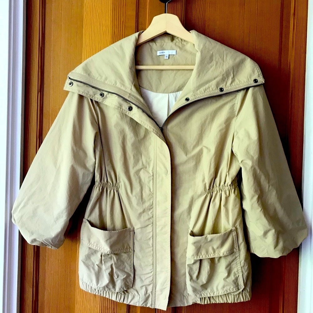 Vince Khaki / Tan 3/4 Sleeve Cropped Coat